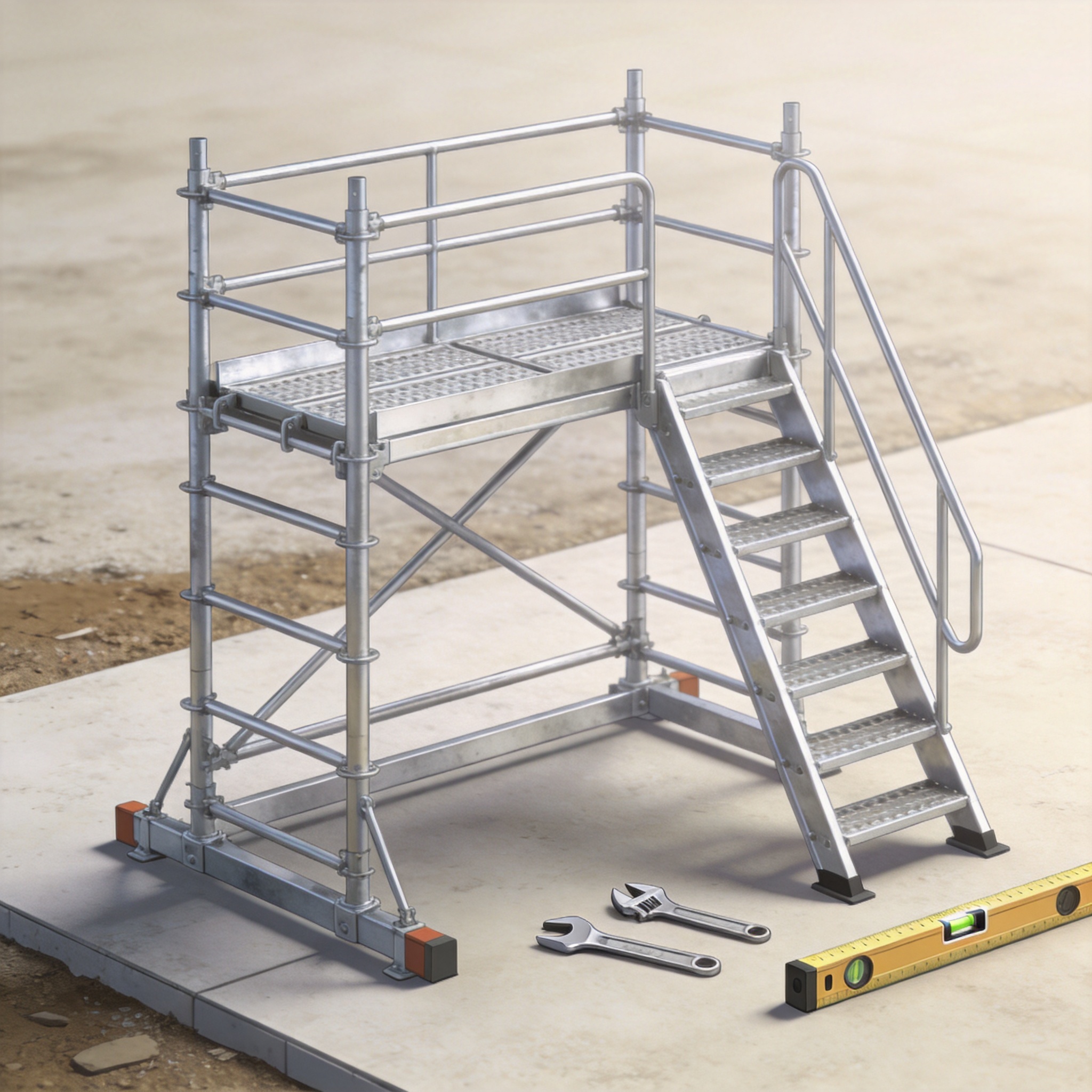 Preparation and site assessment for aluminum scaffold assembly