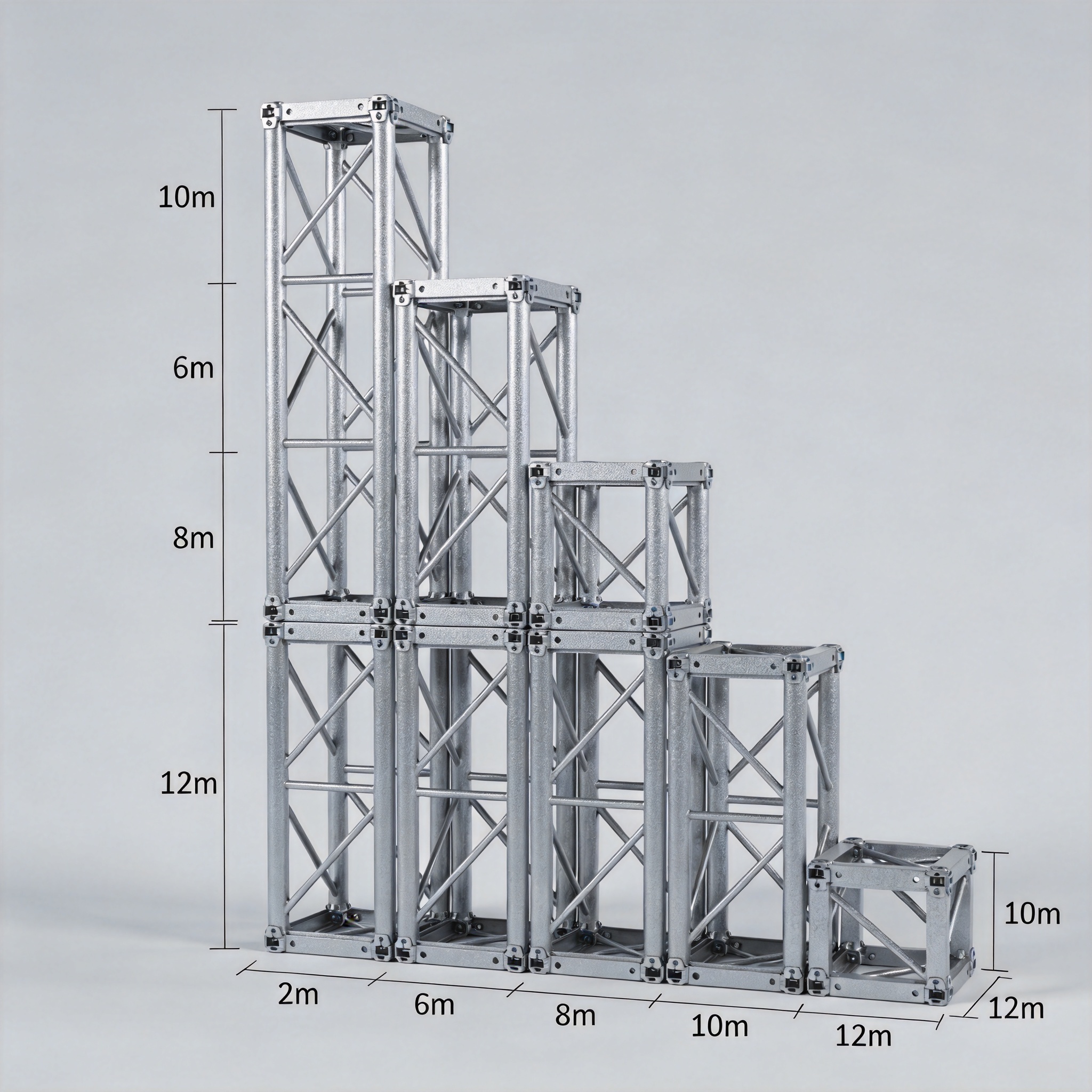 Aluminum tower with outriggers and stabilizer arms