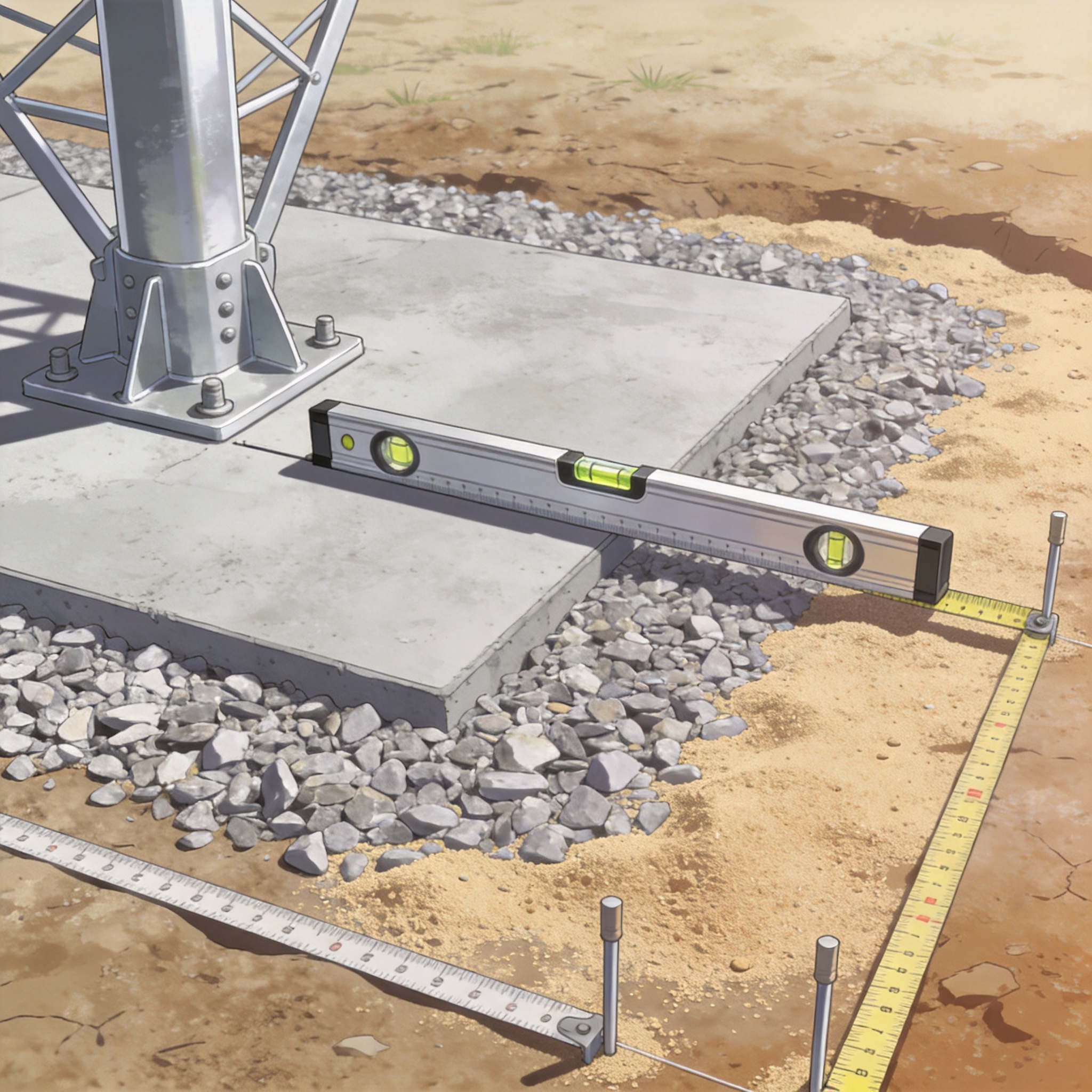 Soil bearing capacity test for aluminum tower installation