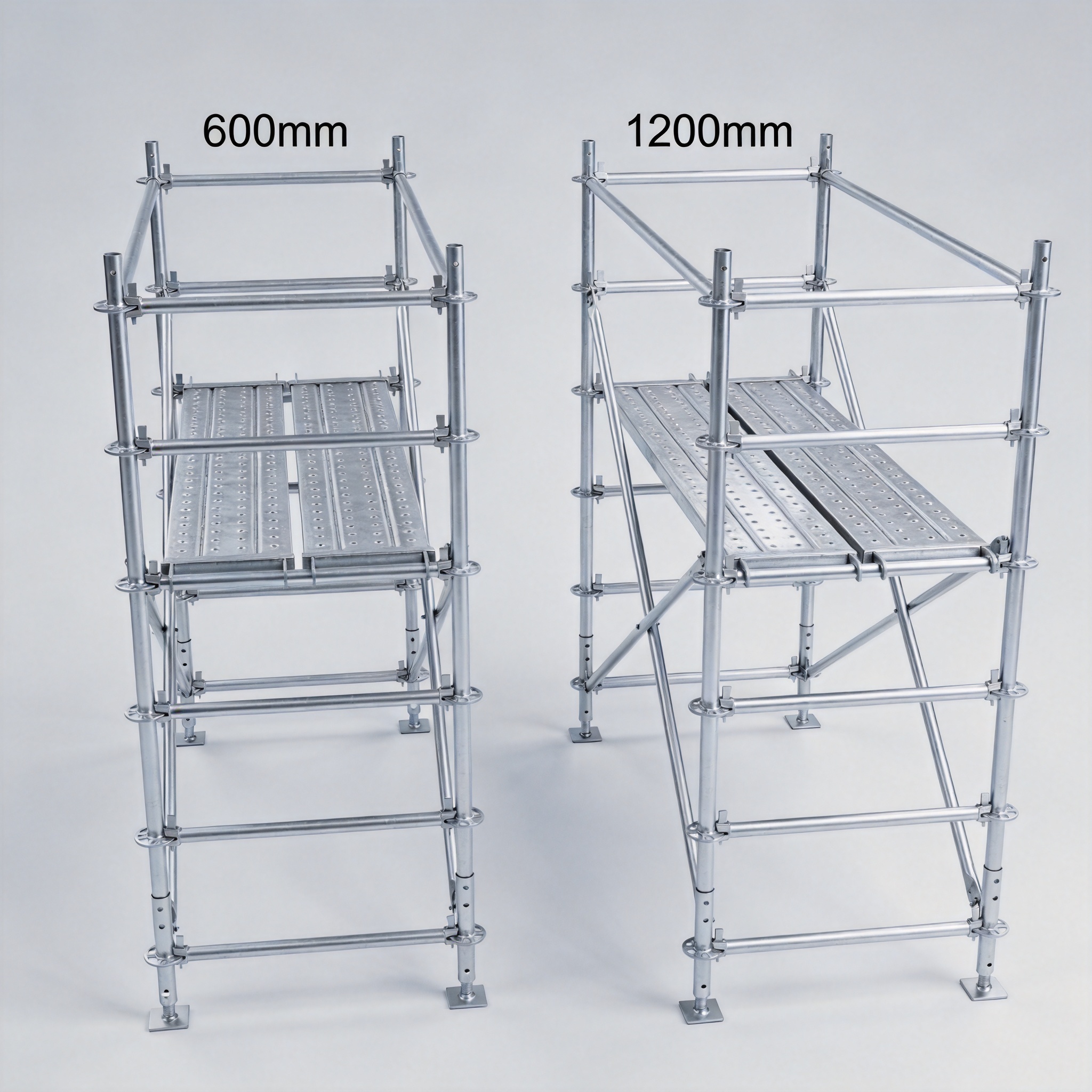 Comparison of aluminum tower platform sizes 600mm and 1200mm
