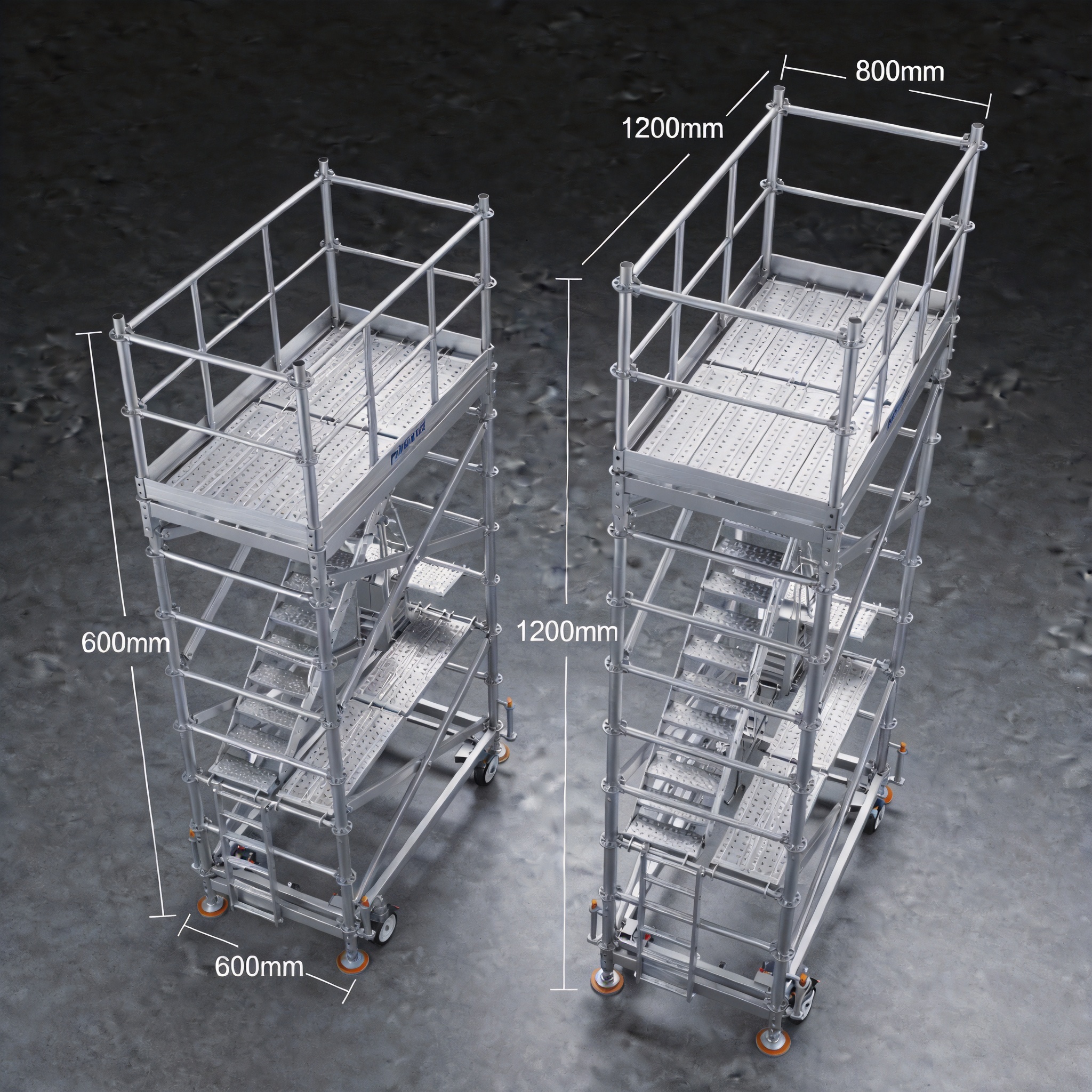 Load testing diagram for aluminum tower platforms