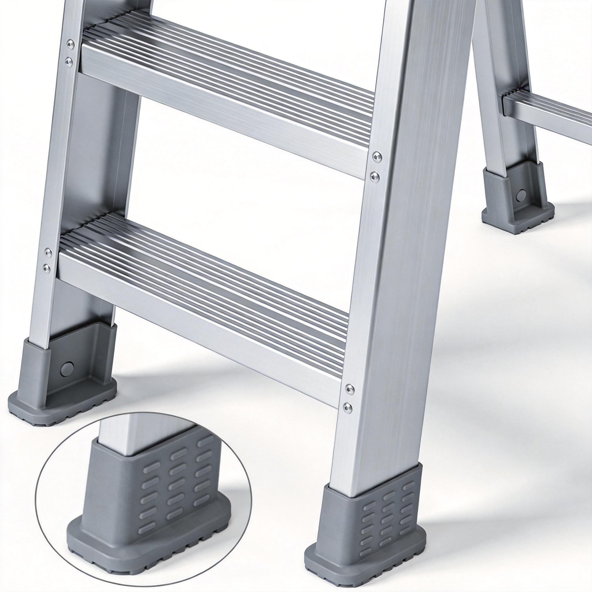 Diagram showing slip forces on aluminum ladder rungs