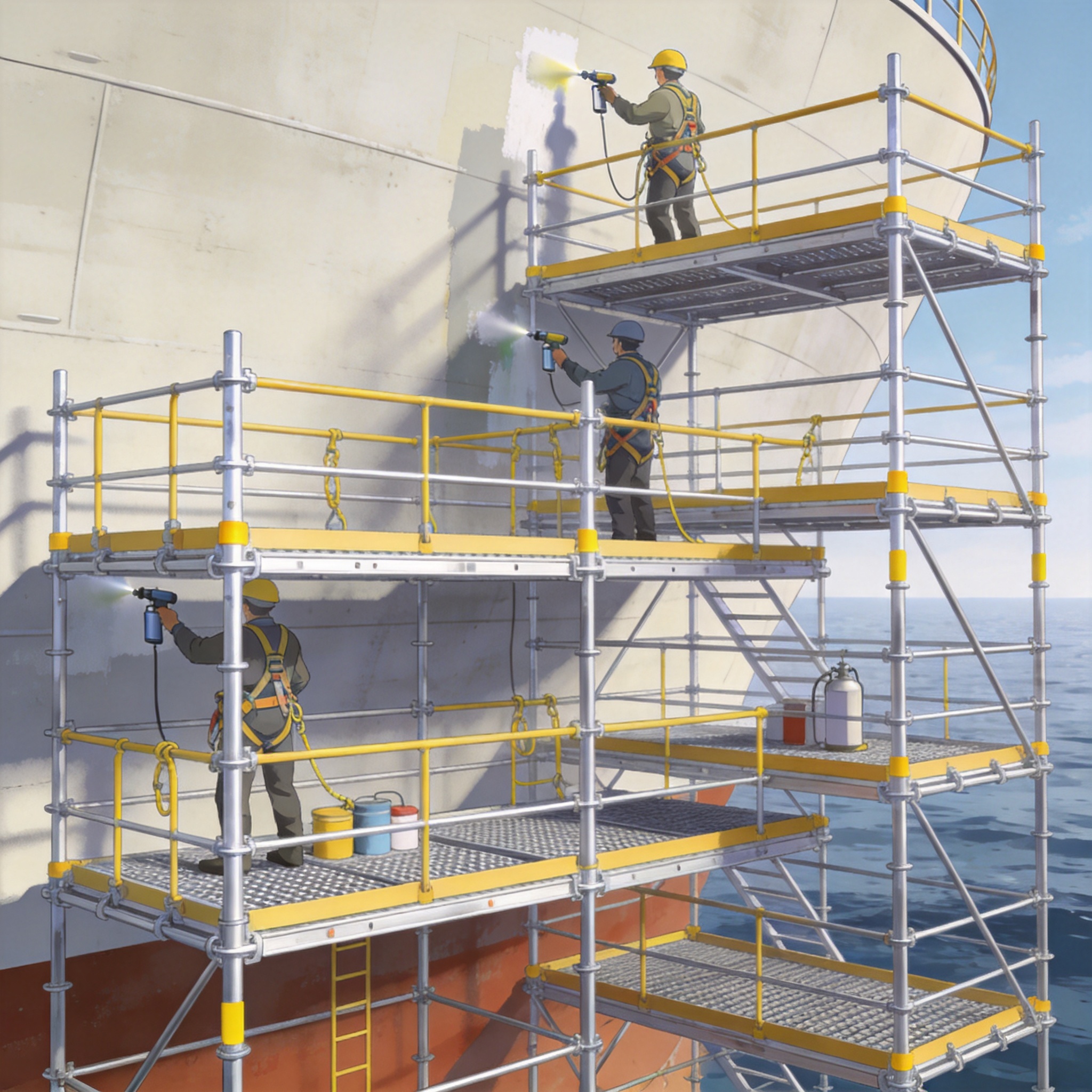 Comparison of galvanized steel and aluminum scaffolding components