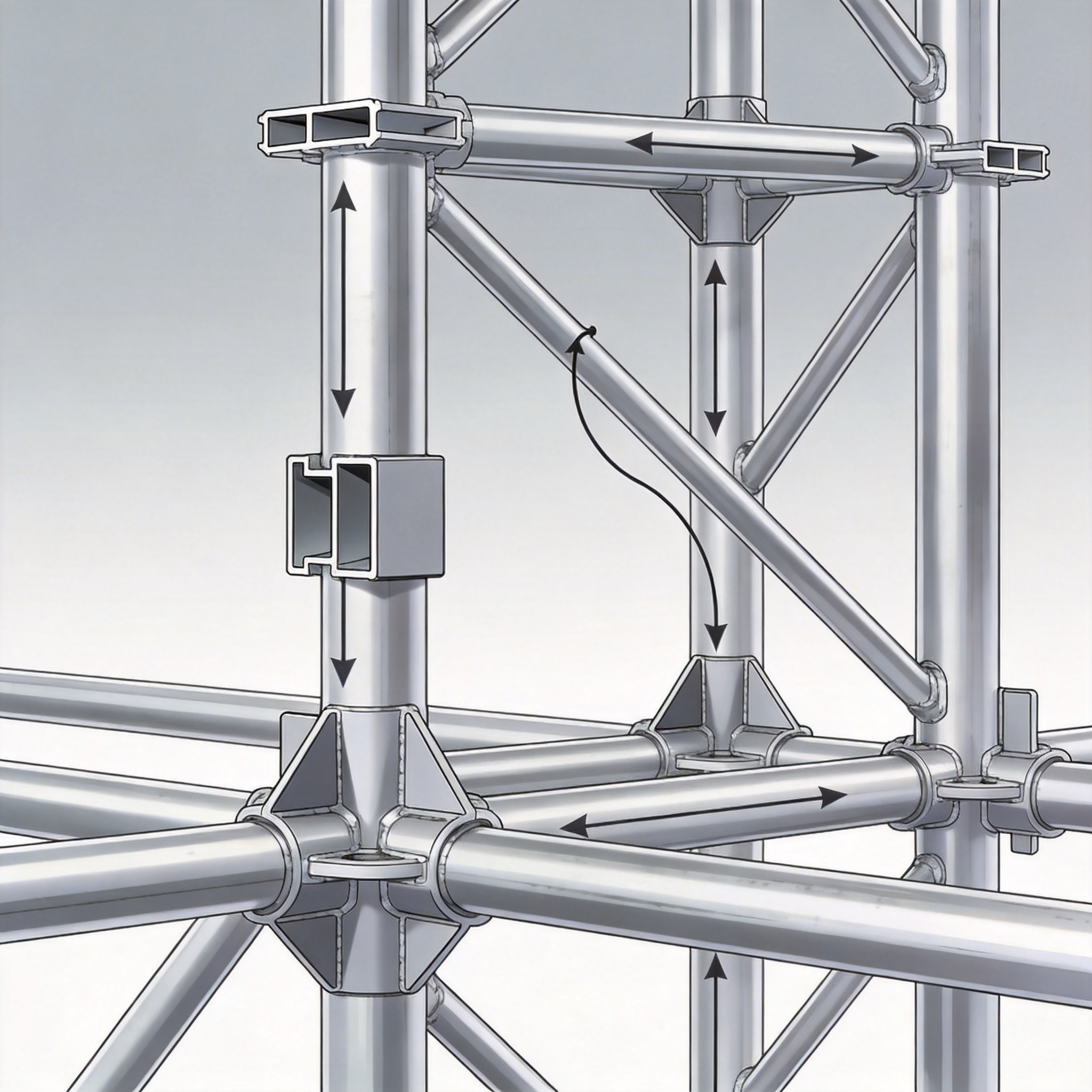 Cross-section profile of optimized aluminum scaffold tube