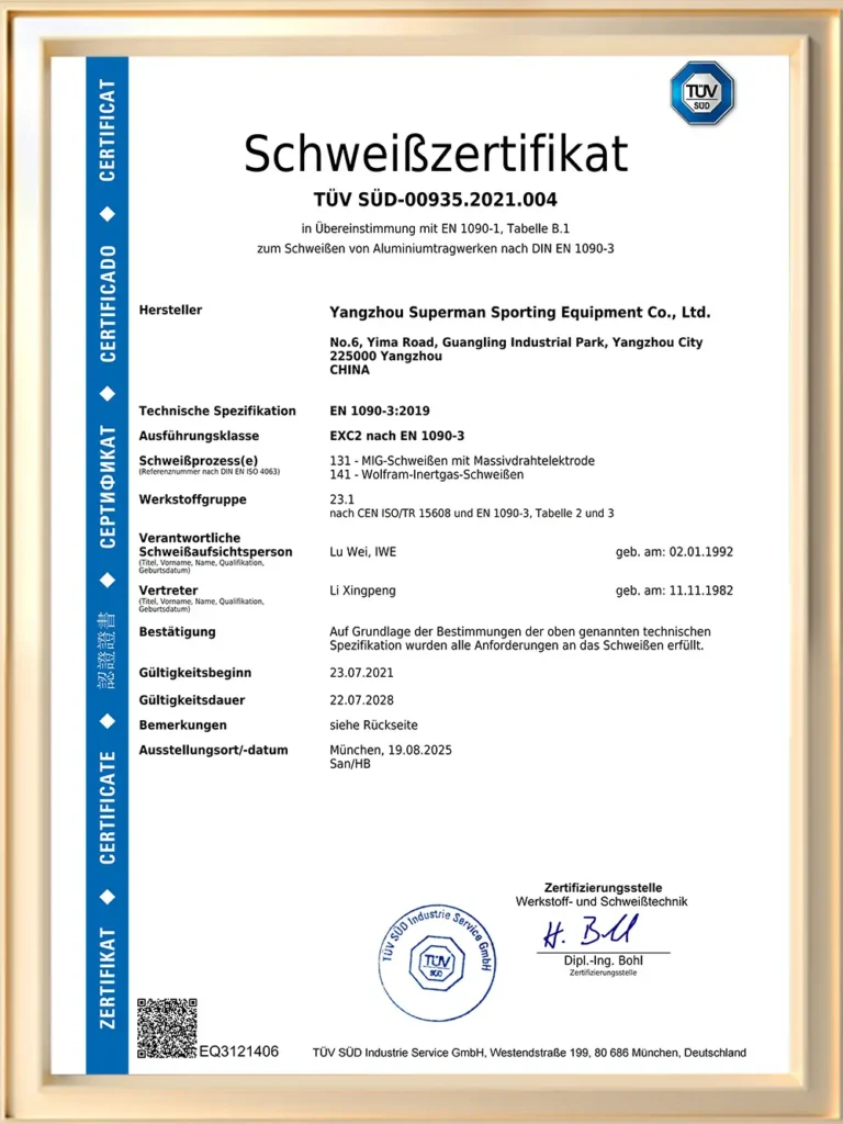 TUV EXC2 nach EN 1090-3